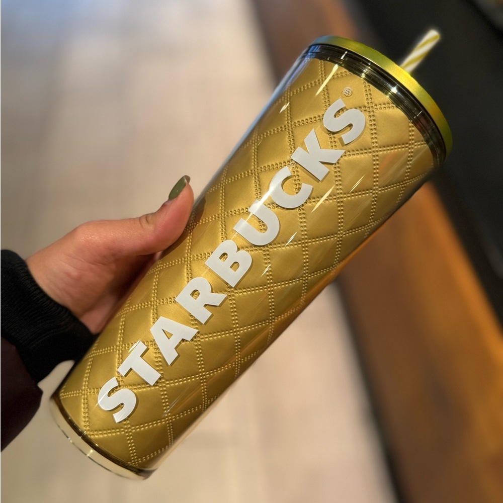 Starbucks Gold Quilted Tumbler